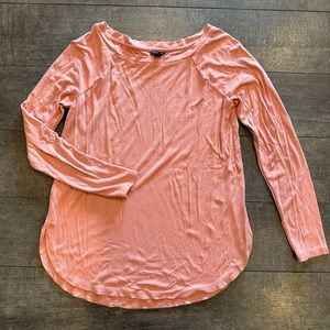 Ann Taylor Peach Boatneck Tunic Top Size Small